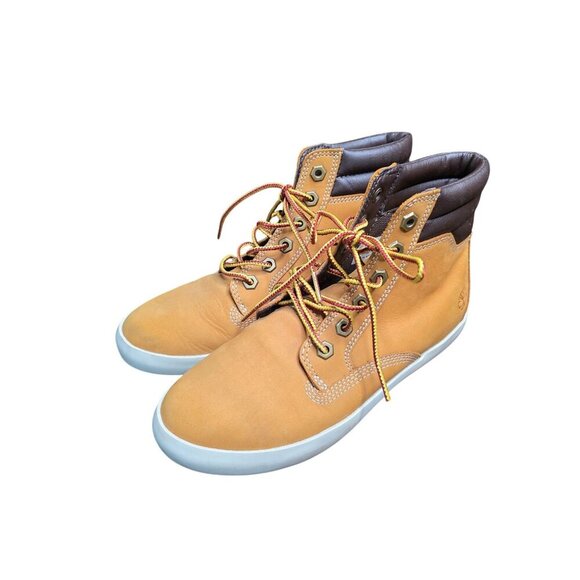 Timberland Dausette Womens Sz 6.5 Boots Wheat Ankle Nubuck Leather Tan High Top - Picture 1 of 16